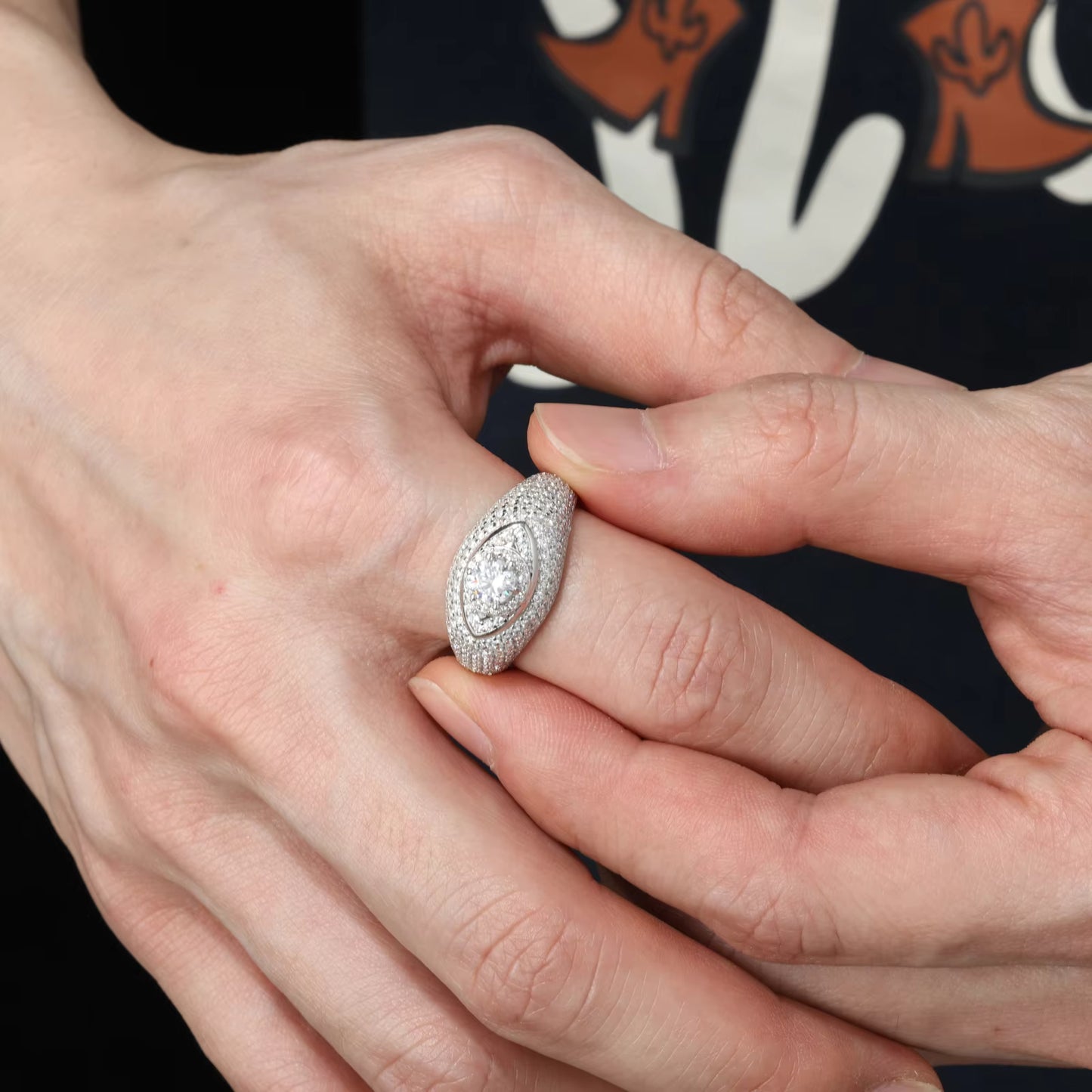 .925 SILVER 'OVERSEER' MOISSANITE SIGNET RING