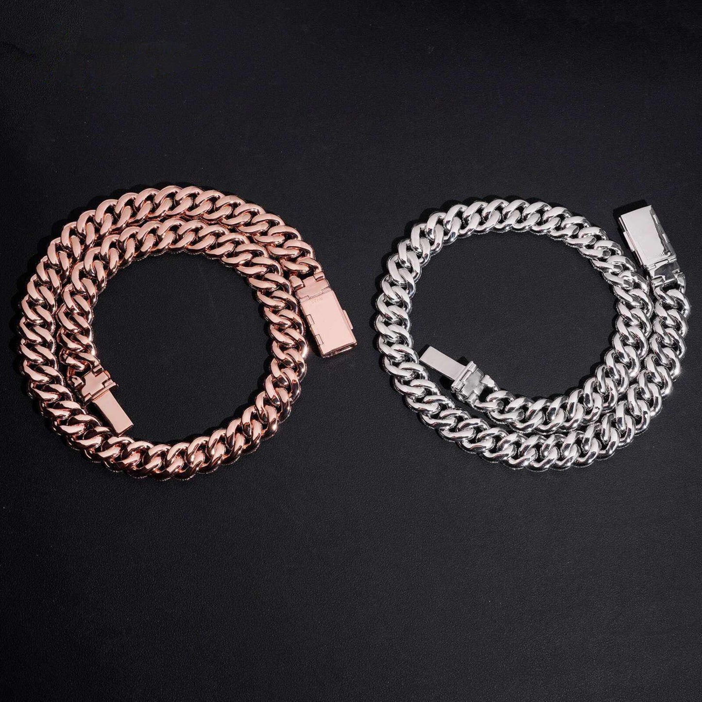 .925 SILVER MIAMI CUBAN MOISSANITE CHAIN MOSAIC SETTING 16MM VTNL0010