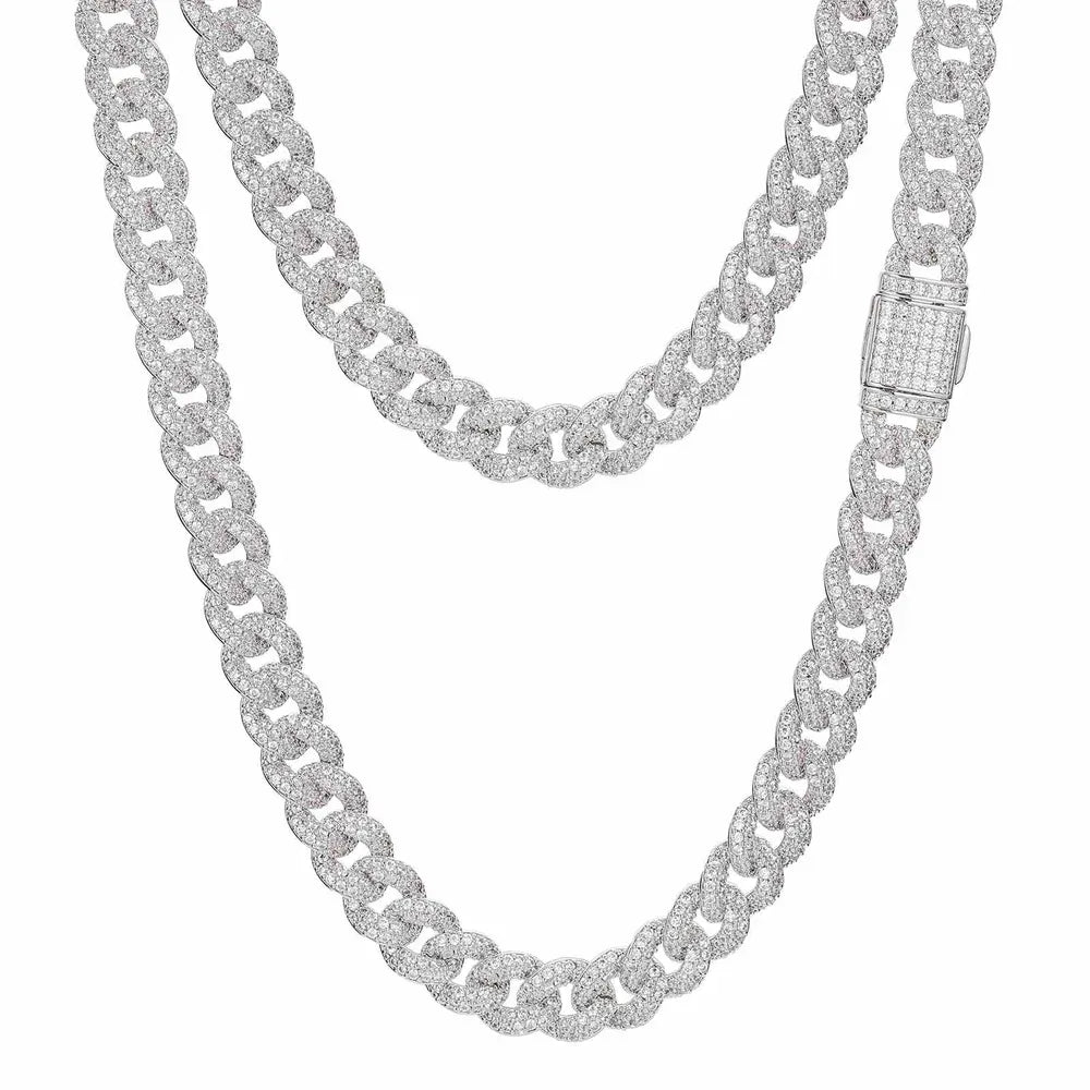 8mm 2 Rows Bubble Cuban Link Chain