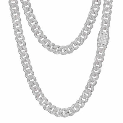 8mm 2 Rows Bubble Cuban Link Chain
