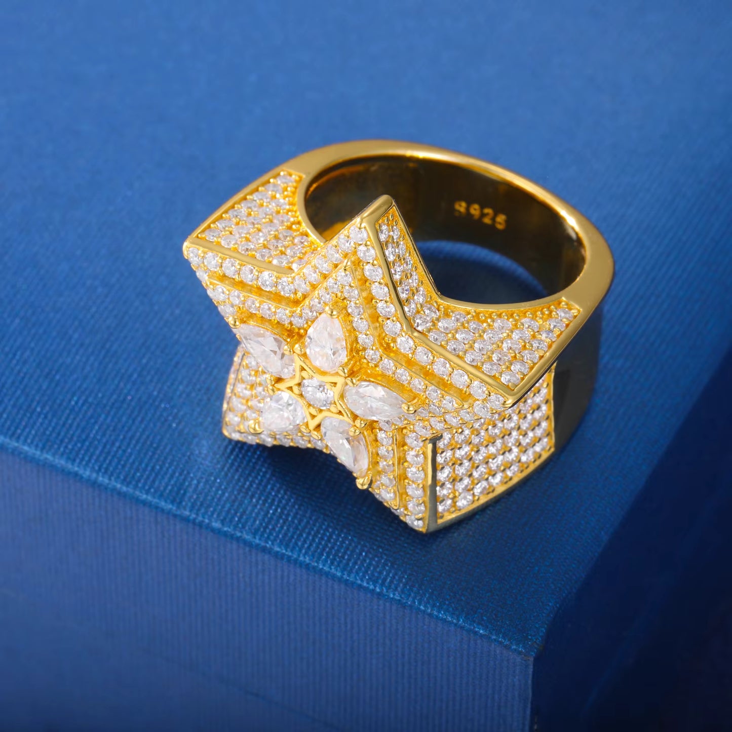 .925 SILVER 'CELESTIAL STAR' MOISSANITE SIGNET RING