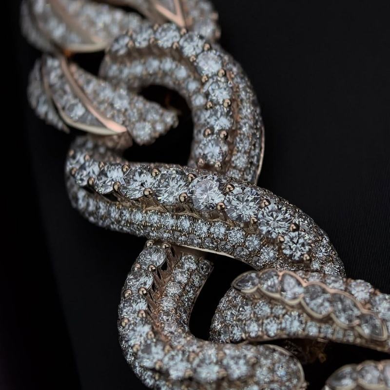 .925 SILVER MIAMI CUBAN INFINITY LINK AND ROUND CUT MOISSANITE CHAIN 22MM VTNL0008