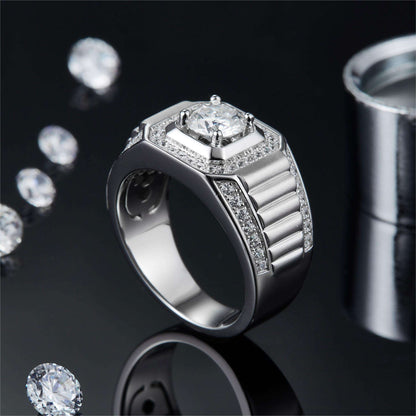 .925 SILVER 1CT 'COMMANDER' SIGNET RING