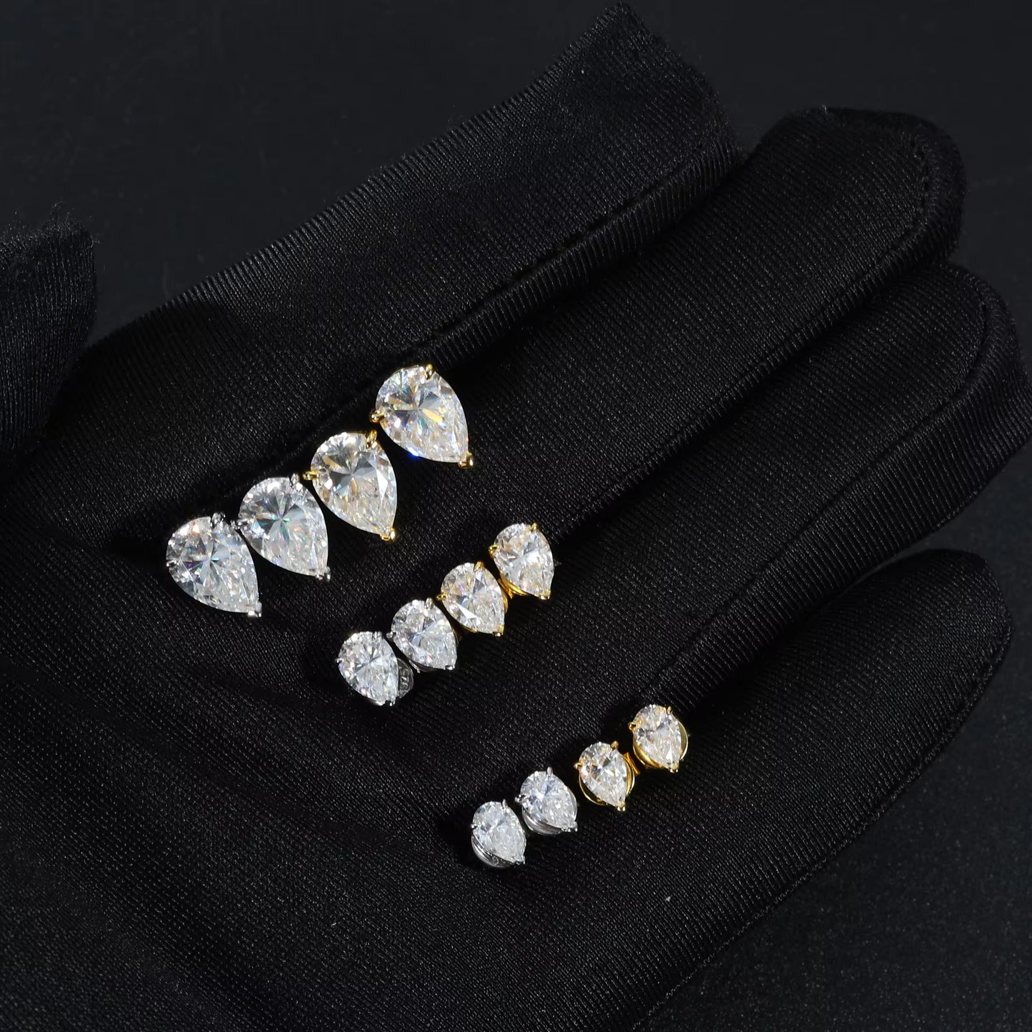 .925 SILVER 'ASCENT' PEAR CUT STUD 1CT-4CT