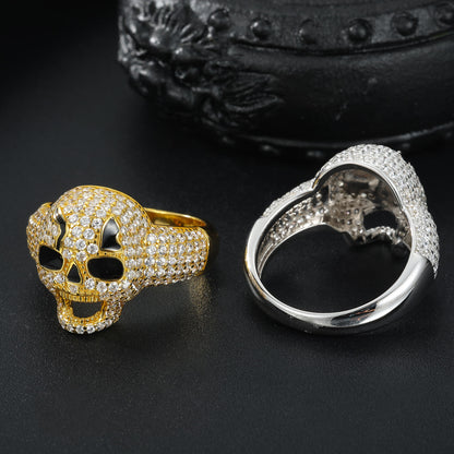.925 SILVER 'PHANTOM' MOISSANITE SKULL RING