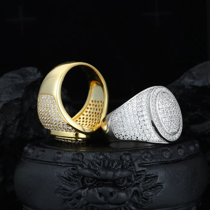 .925 SILVER 'ECLIPSE OVAL' SIGNET RING