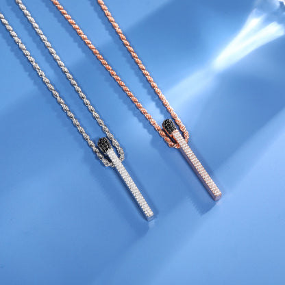 .925 SILVER 'ETERNAL SPARK' MATCH STICK PENDANT 38.5MM