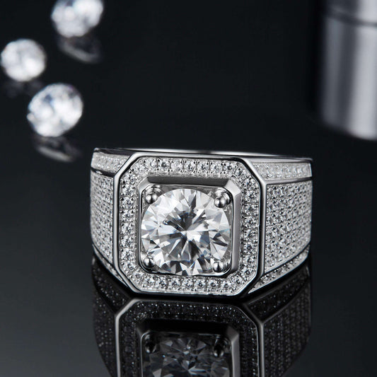 .925 SILVER 1-3CT 'DIRECTOR' SIGNET RING