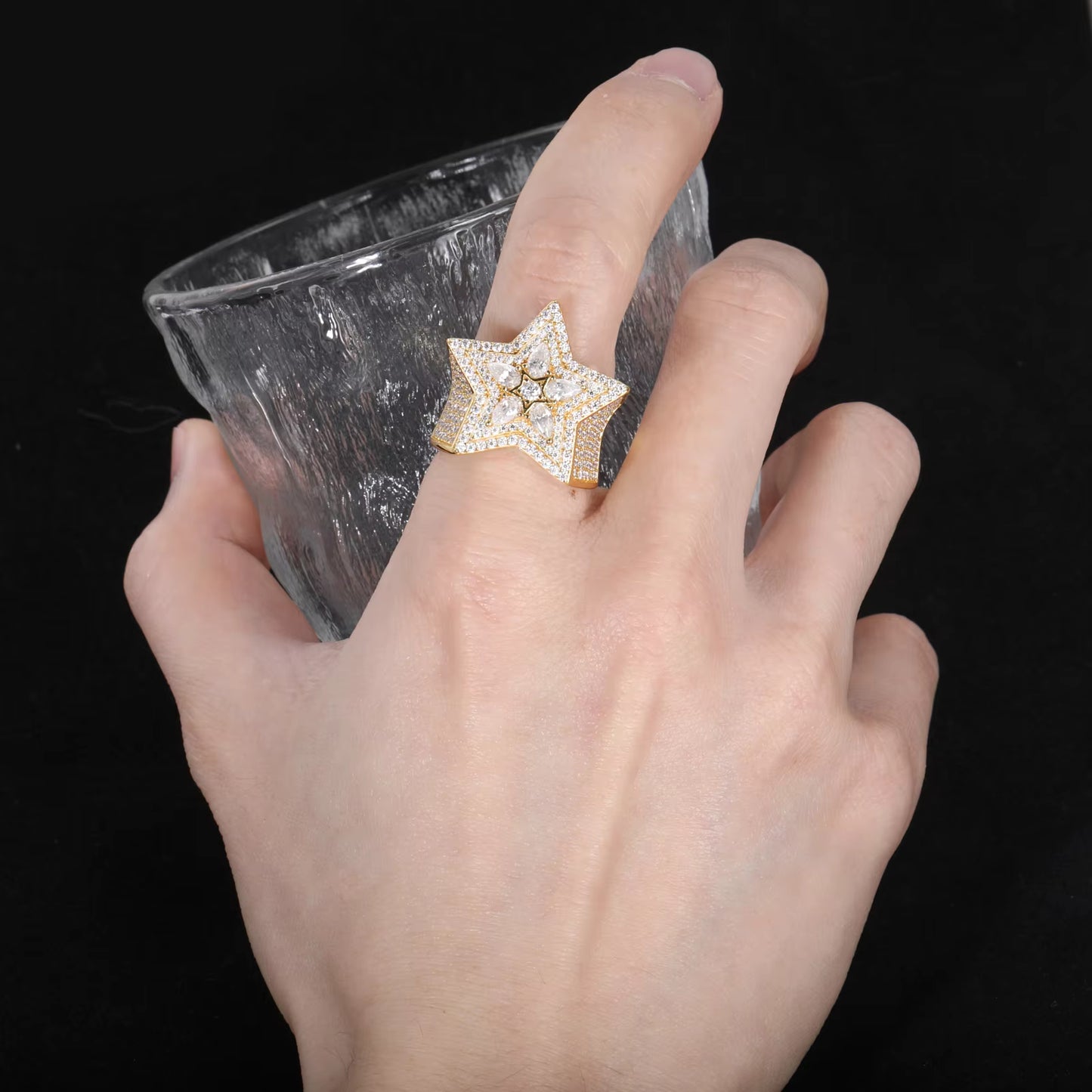 .925 SILVER 'CELESTIAL STAR' MOISSANITE SIGNET RING