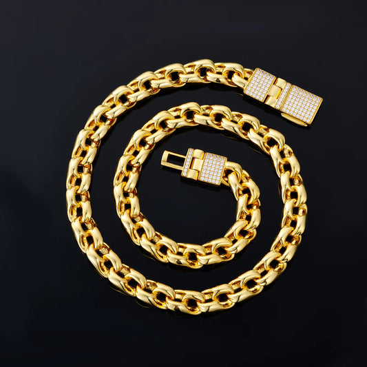 16mm 'Chino' Cuban Link Chain with Moissanite Lock