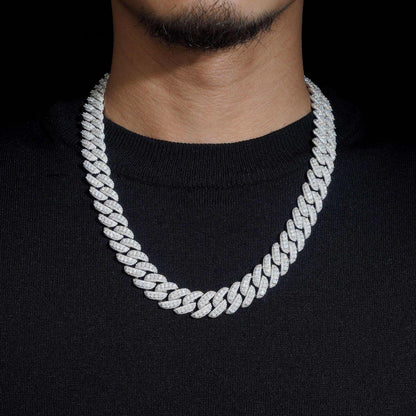 .925 SILVER MIAMI CUBAN ICED OUT MOISSANITE CHAIN 15MM VTNL0002