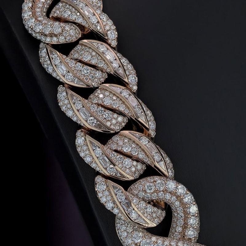 .925 SILVER MIAMI CUBAN INFINITY LINK AND ROUND CUT MOISSANITE CHAIN 22MM VTNL0008