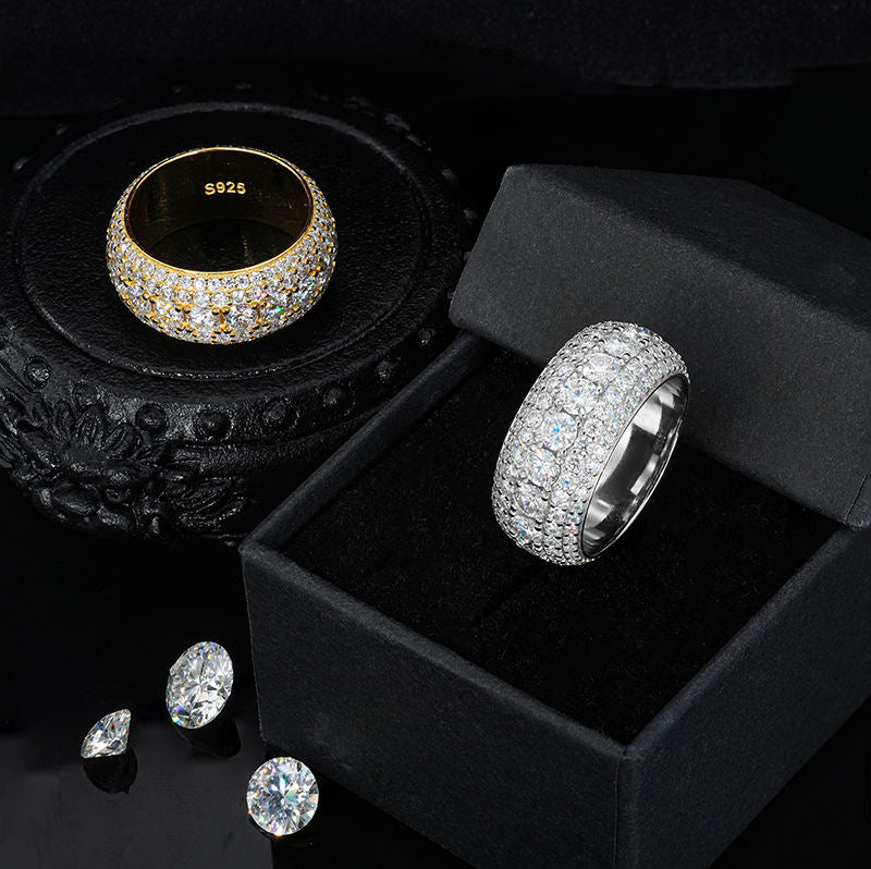 .925 SILVER 'DOMINION' PAVE BAND ENGAGEMENT RING