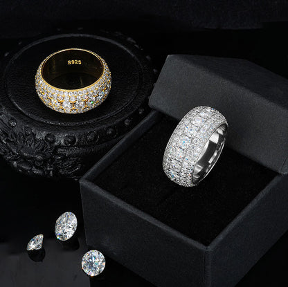 .925 SILVER 'DOMINION' PAVE BAND ENGAGEMENT RING