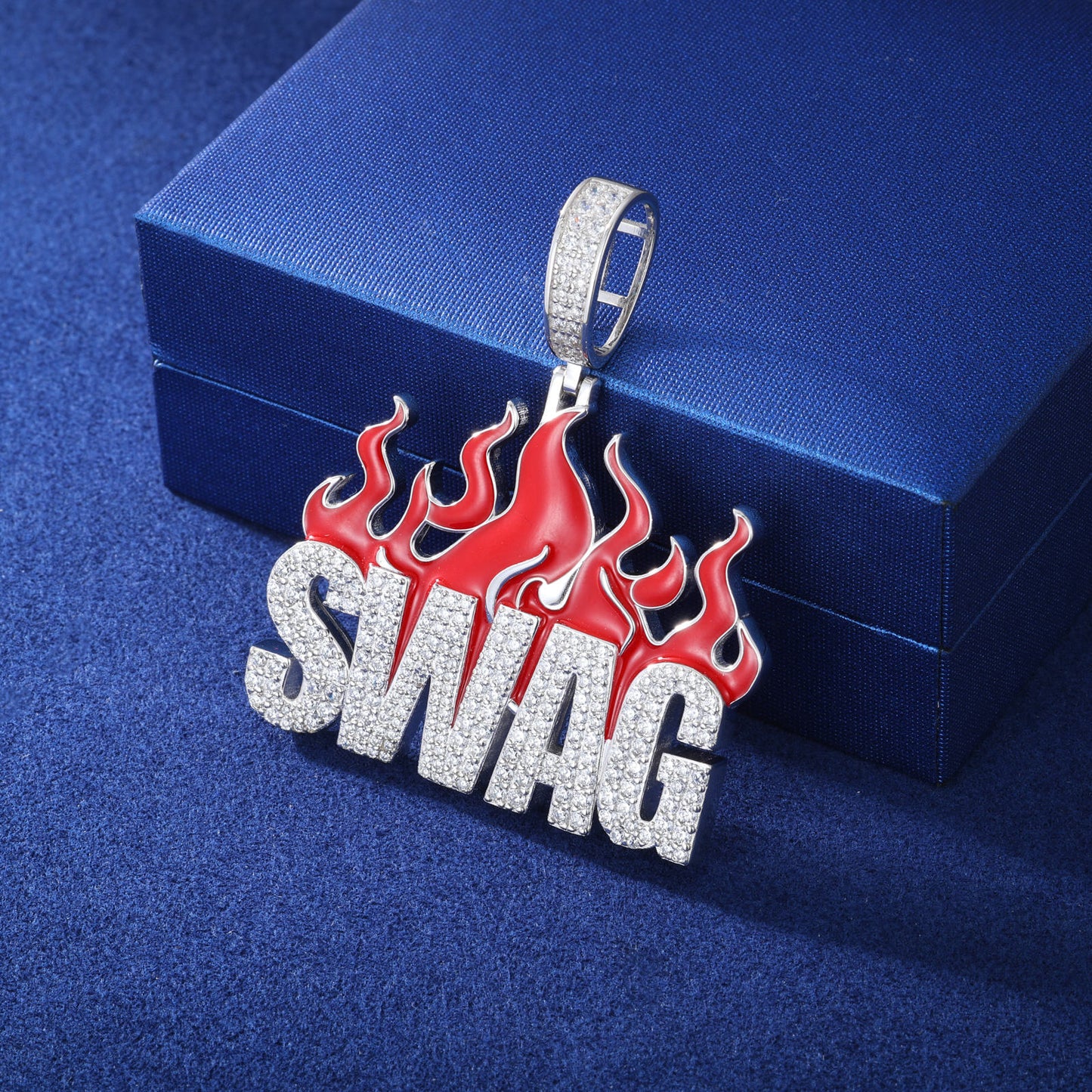 .925 SILVER 'INFERNO SWAG' PENDANT 54MM