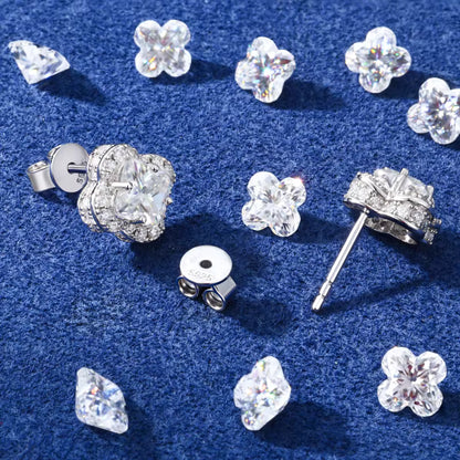 .925 SILVER 'FORTUNA' CLOVER STUD 4MM-6MM