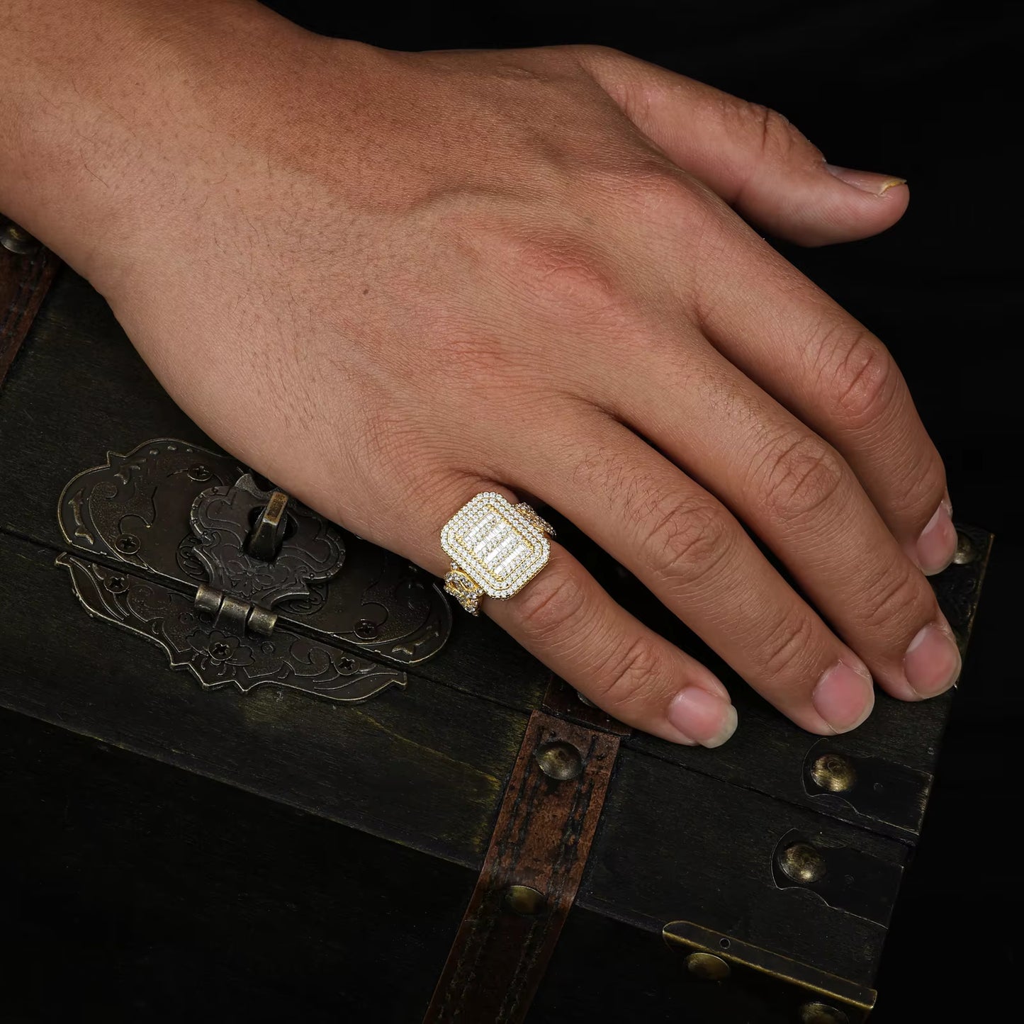 .925 SILVER 'MONUEMENT SQAURE' MOISSANITE SIGNET RING