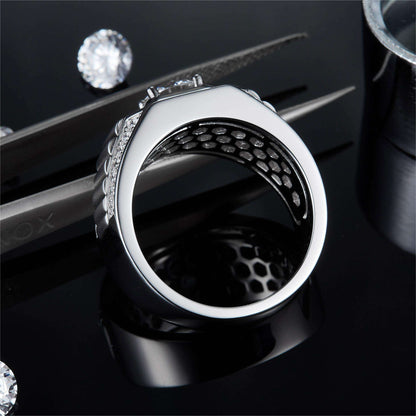 .925 SILVER 1CT 'COMMANDER' SIGNET RING