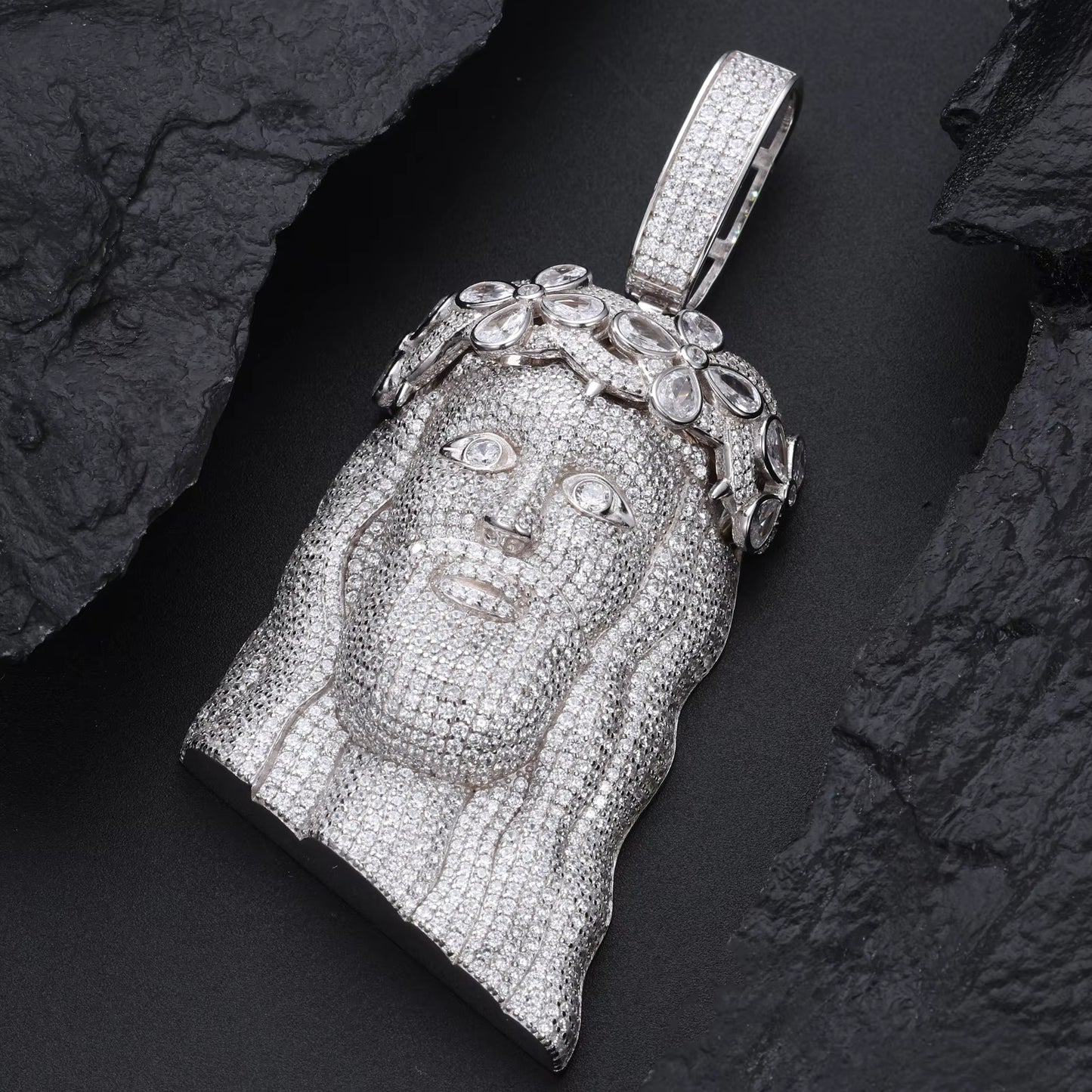.925 SILVER 'MESSIAH' JESUS PIECE PENDANT 95MM