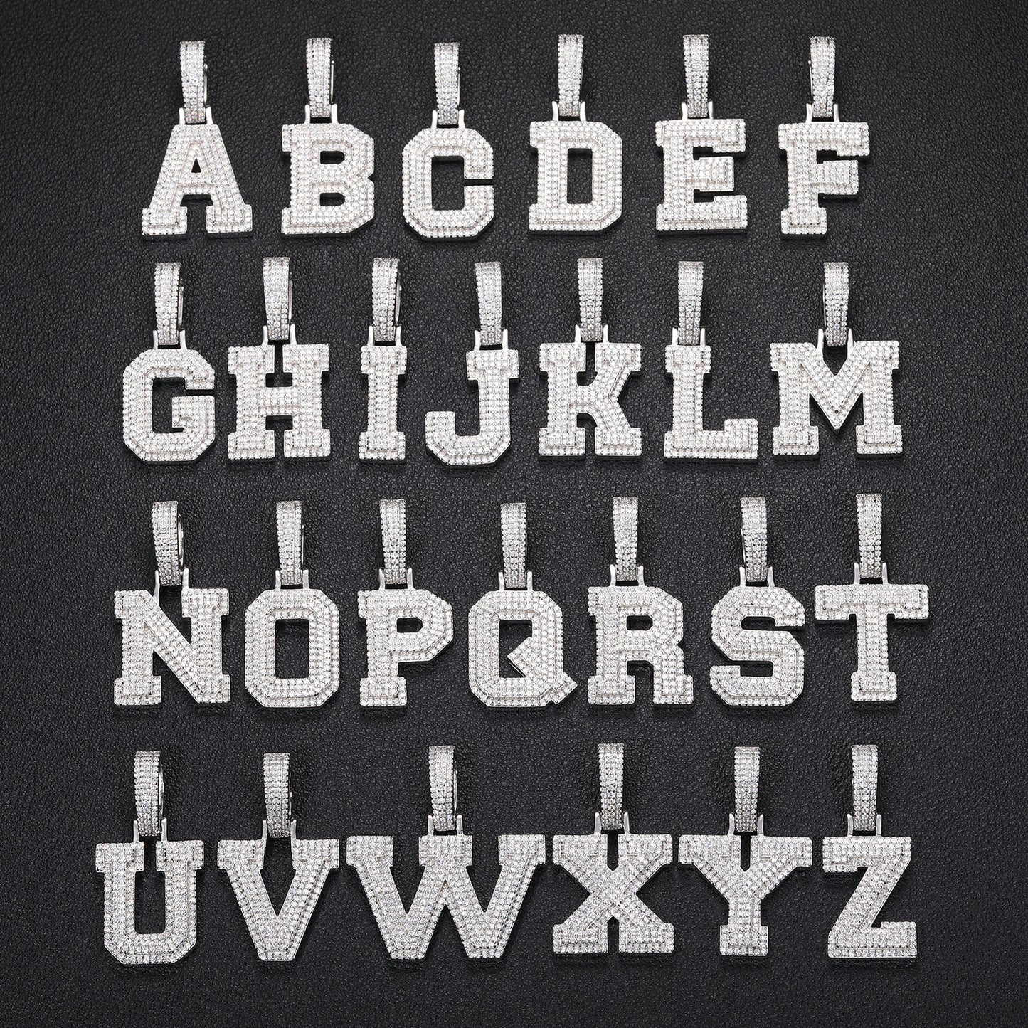 .925 SILVER 'VANGAURD ALPHA' INITIALS LETTER PENDANT 22.5MM