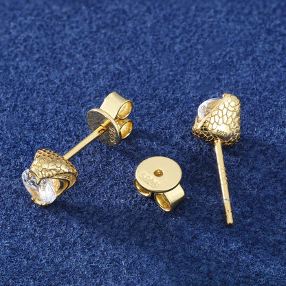 .925 SILVER 'VIPER SERPENT' STUDS 6MM