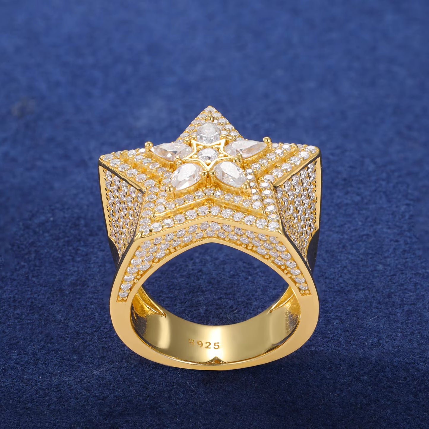 .925 SILVER 'CELESTIAL STAR' MOISSANITE SIGNET RING