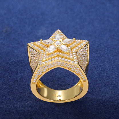 .925 SILVER 'CELESTIAL STAR' MOISSANITE SIGNET RING