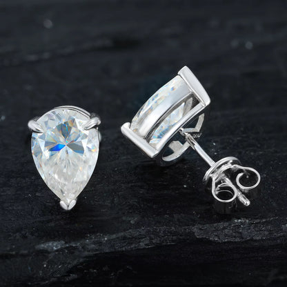 .925 SILVER 'ASCENT' PEAR CUT STUD 1CT-4CT
