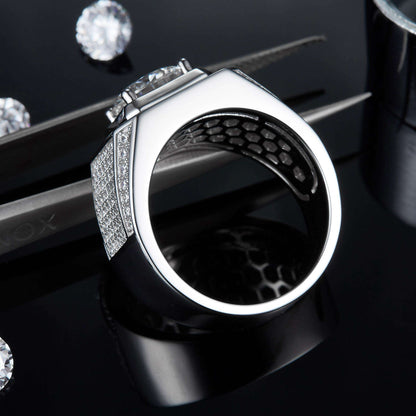 .925 SILVER 1-3CT 'DIRECTOR' SIGNET RING