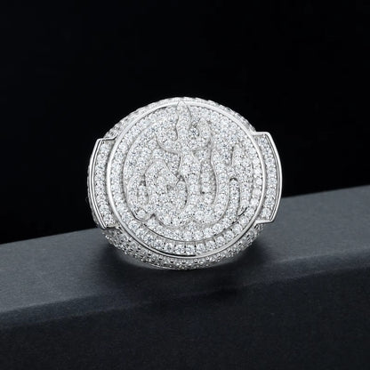 .925 SILVER 'SULTAN CALLIGRAPHY' MOISSANITE SIGNET RING