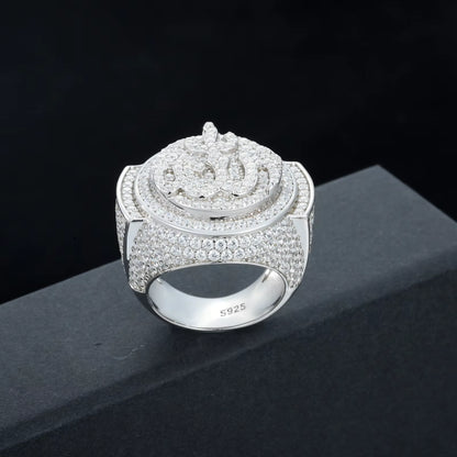 .925 SILVER 'SULTAN CALLIGRAPHY' MOISSANITE SIGNET RING