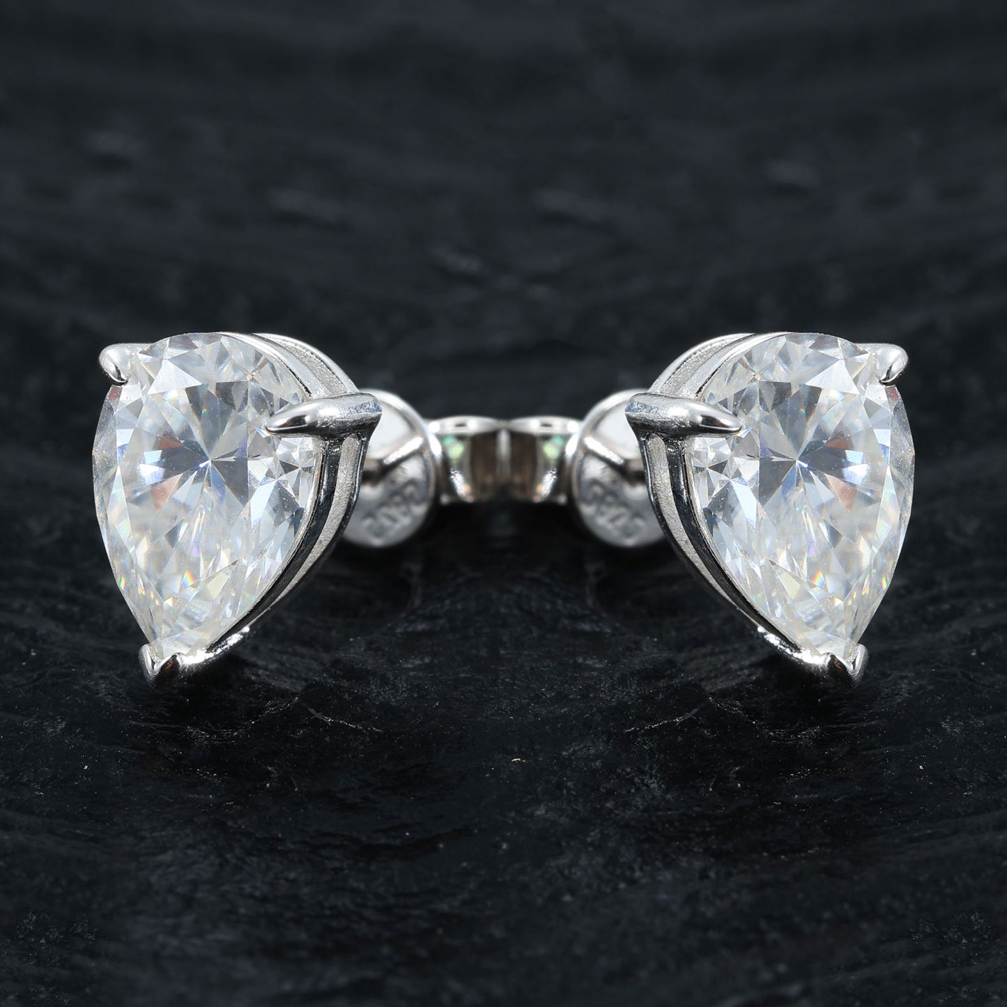 .925 SILVER 'ASCENT' PEAR CUT STUD 1CT-4CT