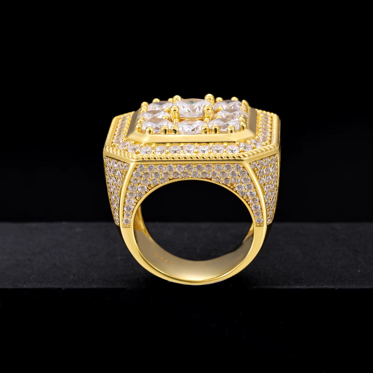 .925 SILVER 'PILLAR OCTAGON' MOISSANITE SIGNET RING