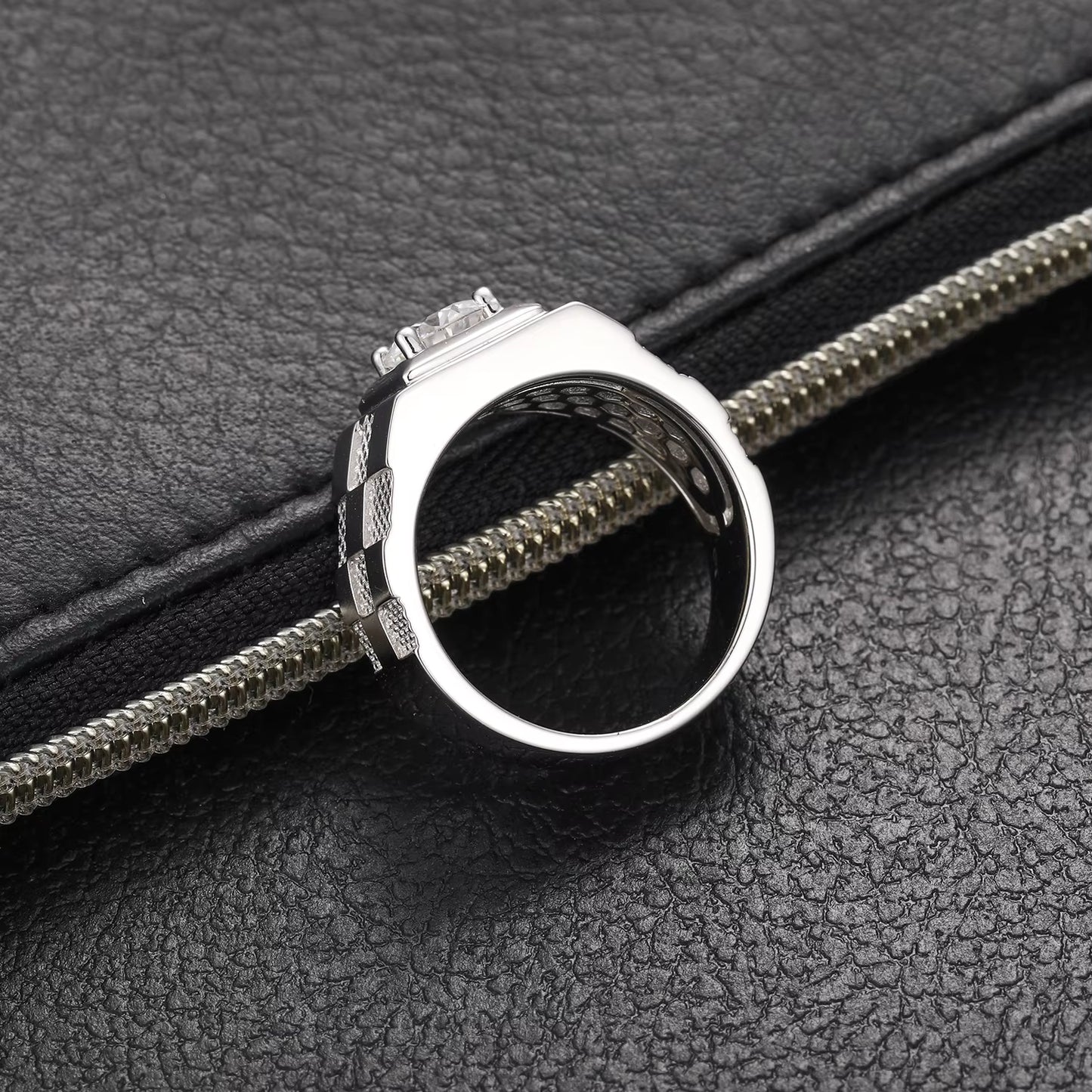 .925 SILVER 'CHESSMAN SQUARE' SIGNET RING