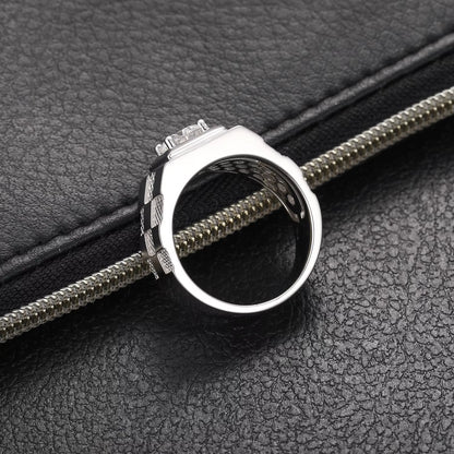 .925 SILVER 'CHESSMAN SQUARE' SIGNET RING