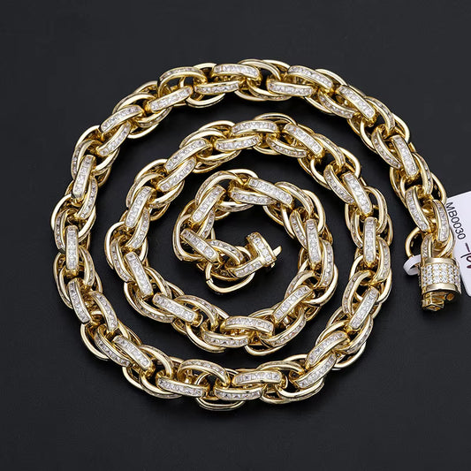 10mm Iced Out Twist Rope Chain