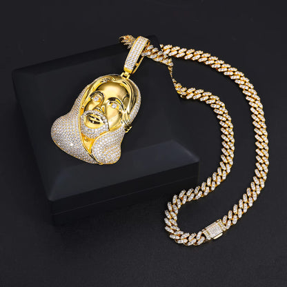 .925 SILVER 'DIVINITY' JESUS PIECE PENDANT 92MM