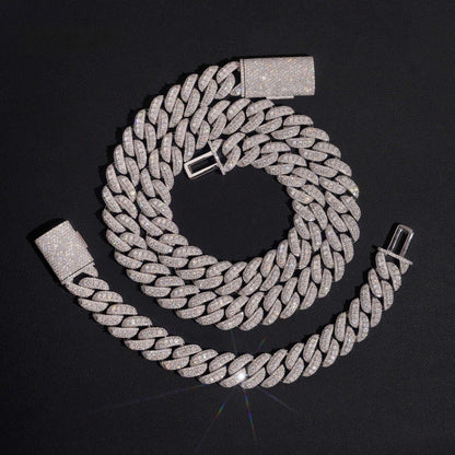 .925 SILVER MIAMI CUBAN ICED OUT MOISSANITE CHAIN 15MM VTNL0002