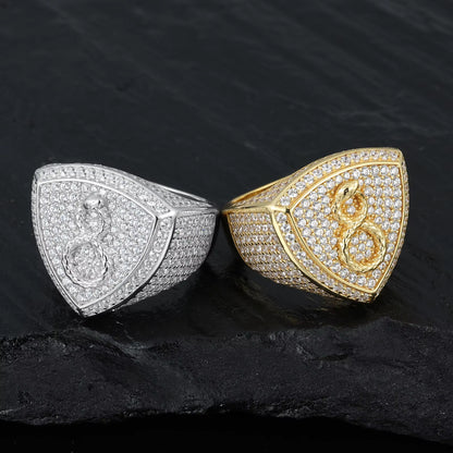 .925 SILVER 'INFINITY SNAKE SHIELD' SIGNET RING