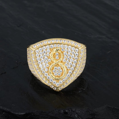 .925 SILVER 'INFINITY SNAKE SHIELD' SIGNET RING