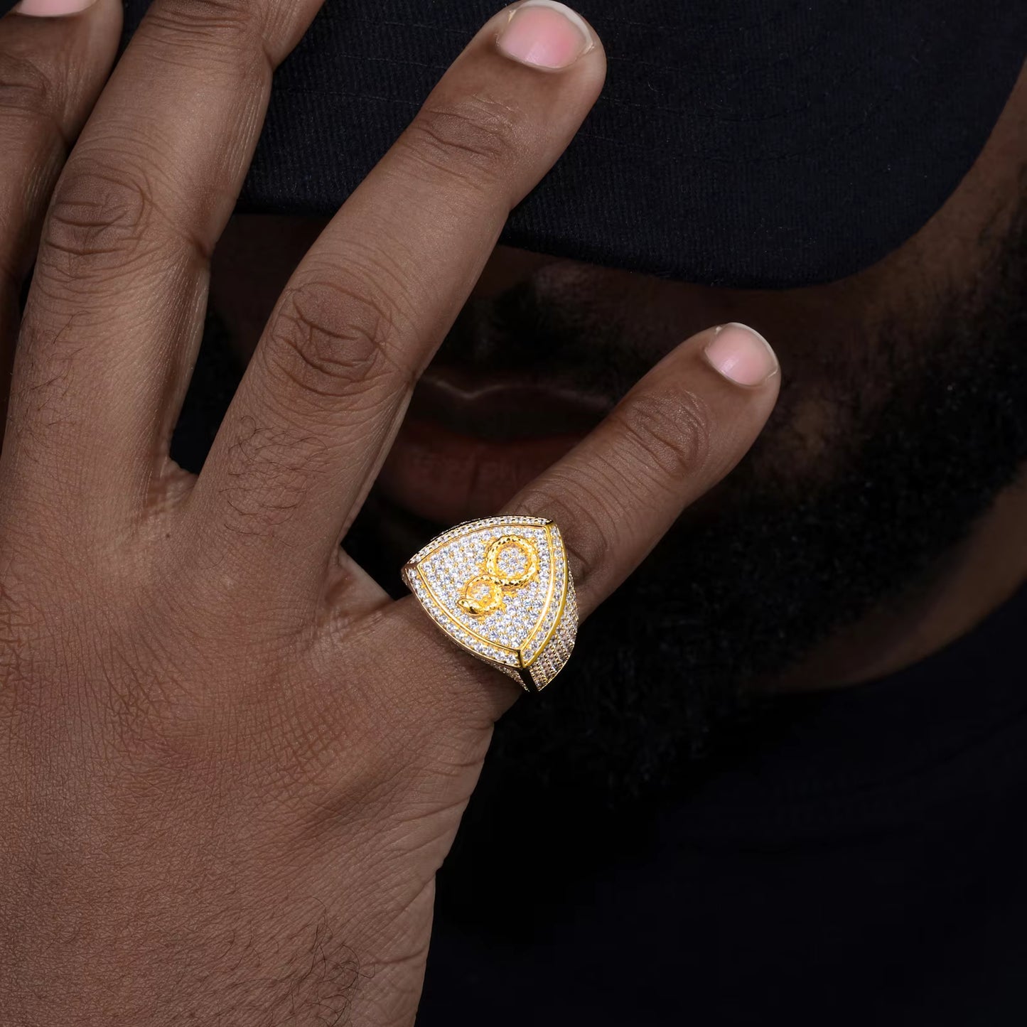 .925 SILVER 'INFINITY SNAKE SHIELD' SIGNET RING