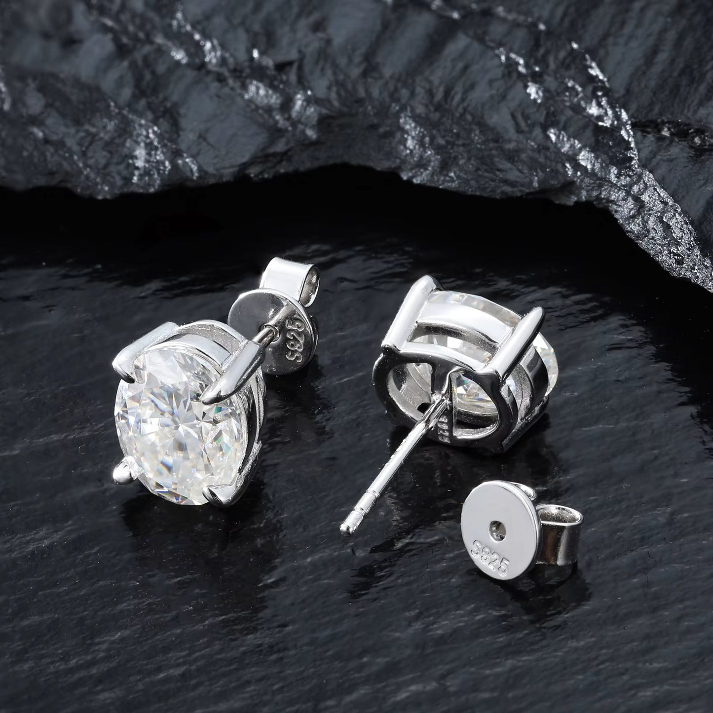 .925 SILVER 'MERIDIAN' OVAL CUT STUDS 1CT-4CT