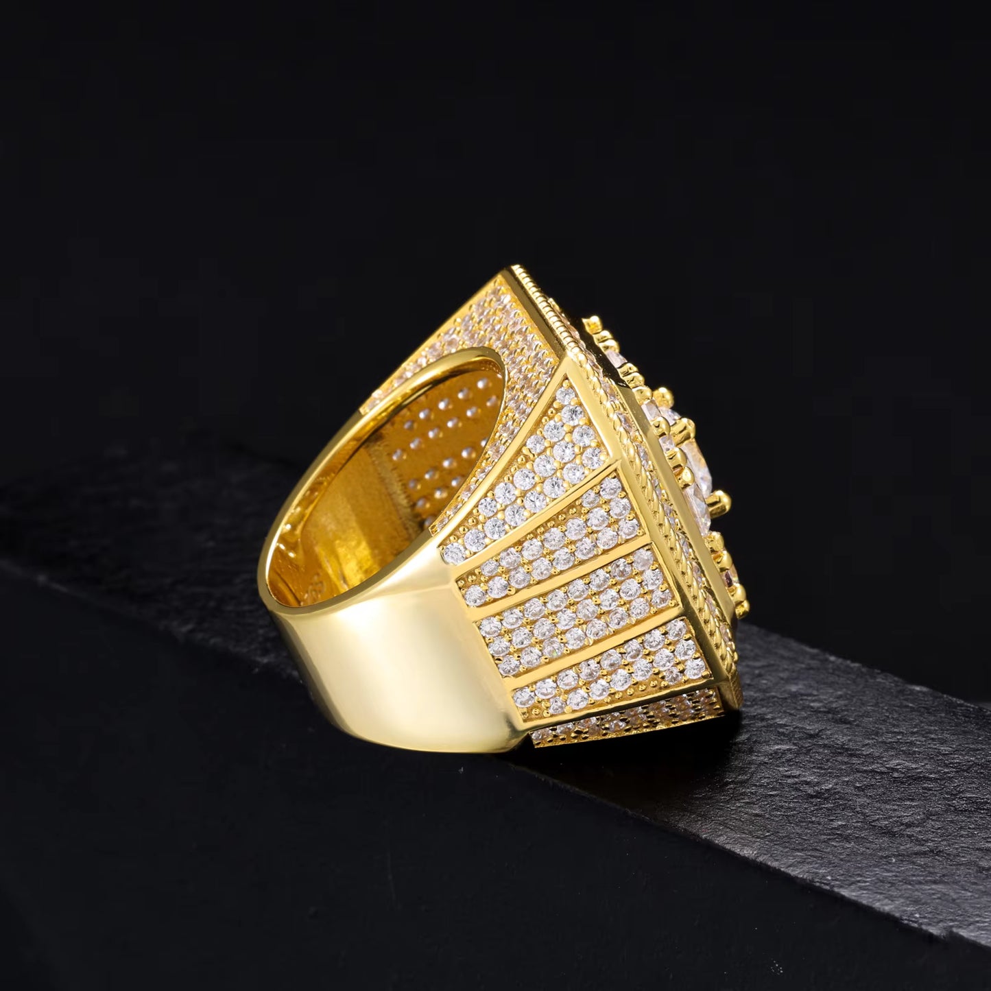 .925 SILVER 'PILLAR OCTAGON' MOISSANITE SIGNET RING