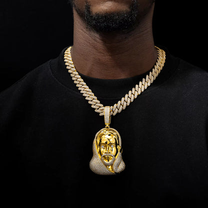 .925 SILVER 'DIVINITY' JESUS PIECE PENDANT 92MM
