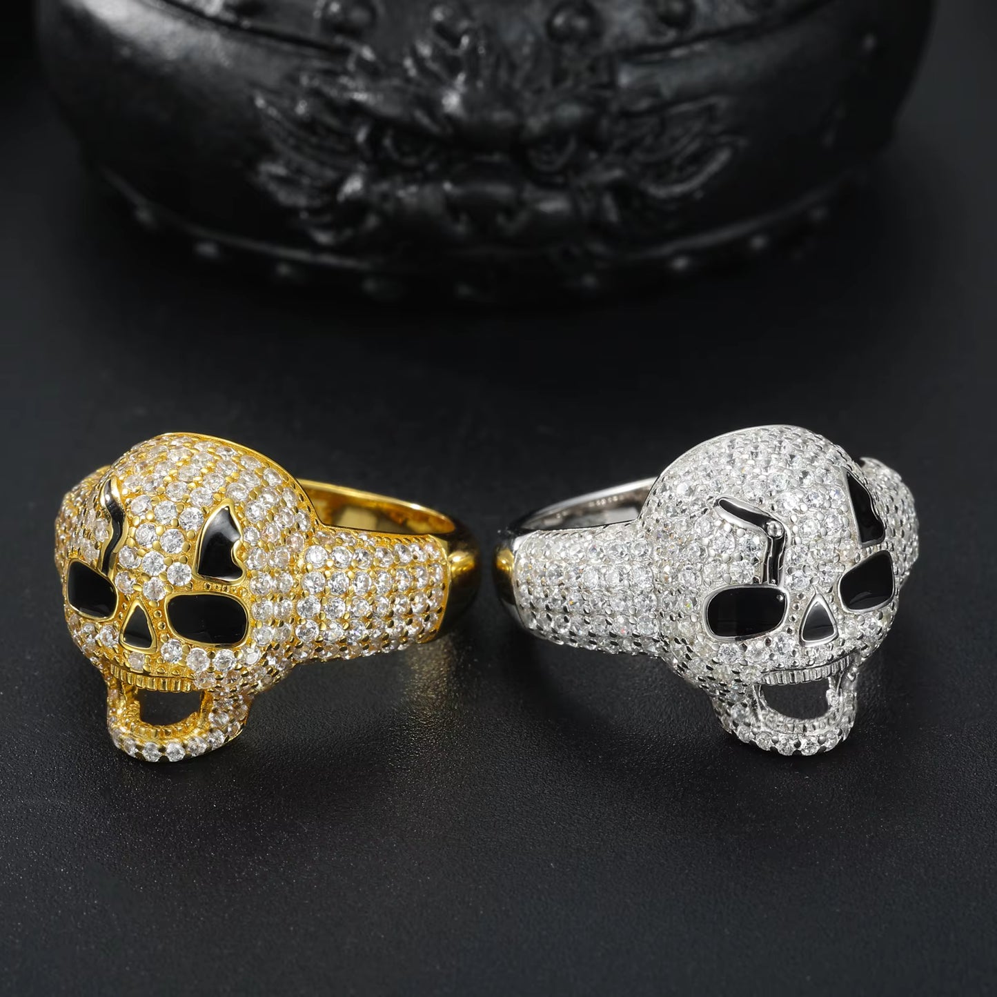 .925 SILVER 'PHANTOM' MOISSANITE SKULL RING