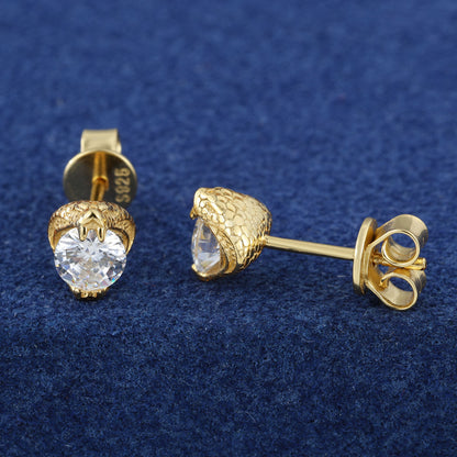 .925 SILVER 'VIPER SERPENT' STUDS 6MM