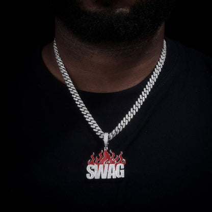 .925 SILVER 'INFERNO SWAG' PENDANT 54MM
