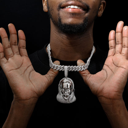 .925 SILVER 'DIVINITY' JESUS PIECE PENDANT 92MM