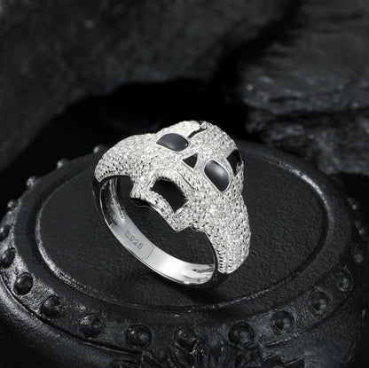 .925 SILVER 'PHANTOM' MOISSANITE SKULL RING