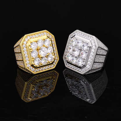 .925 SILVER 'PILLAR OCTAGON' MOISSANITE SIGNET RING